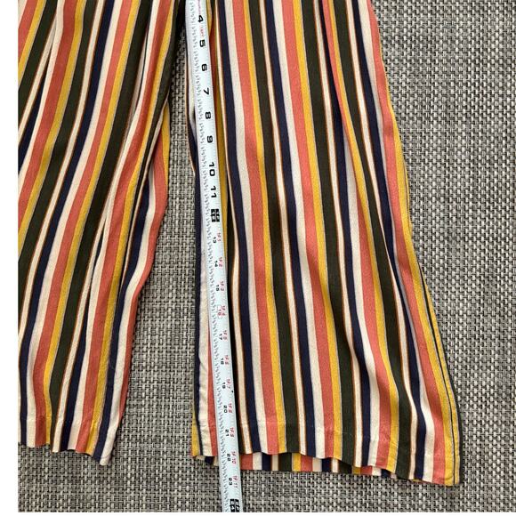 MADEWELL V-Neck Button-Front Jumpsuit  Rainbow Stripe Mavis Multi Stripe Bone 6 - Picture 8 of 9